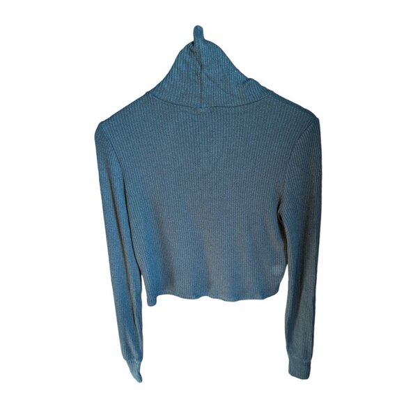 Garage Forest Green Turtleneck Ribbed Short Sweater Women Size Medium - Picture 5 of 11